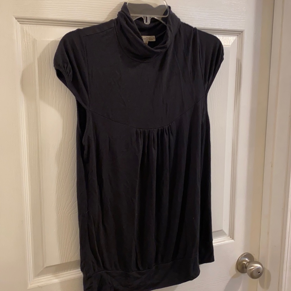 Black mock neck top